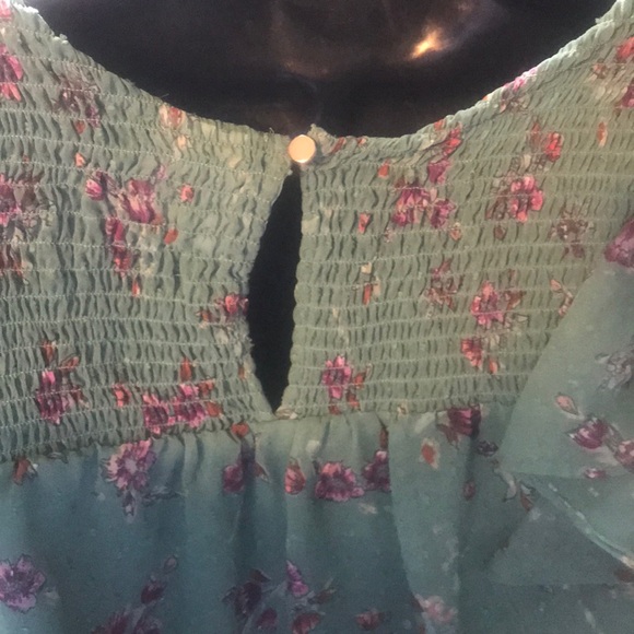 Green Floral Blouse - Picture 4 of 4